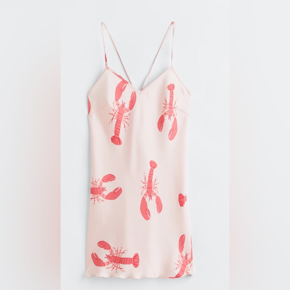 H&M lobster satin Nightgown dress